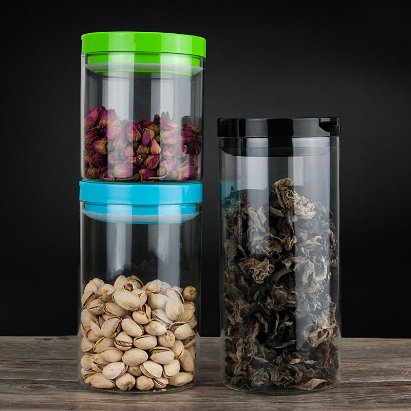 Eco Elegant Decorative Airtight Cylinder Glass Jar with Cork Lid 