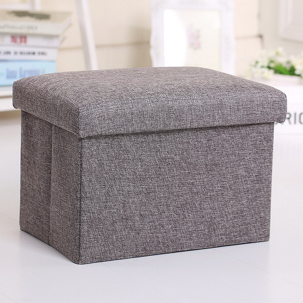 2018 Best-selling PU leather foldable Square Storage Pouffe Chair Ottoman / stool