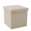 New printed foldable multifunctional square leather storage ottoman stool