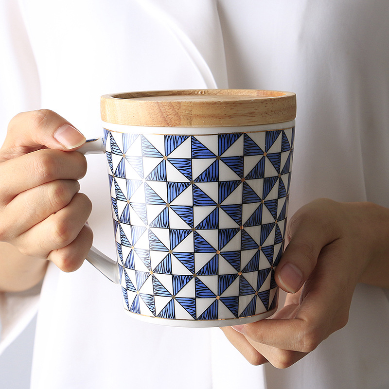 Matte Ceramic Mug Coffee Mug Milk Mug Geometric Triangle Mug