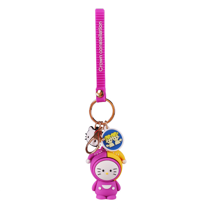 Promotion Custom Own Logo Charms Soft PVC Keyring Chain With Key 