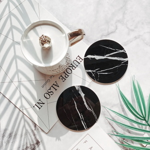 Water Absorbent Round Shape Set of 8 Ceramic Coaster with Cork