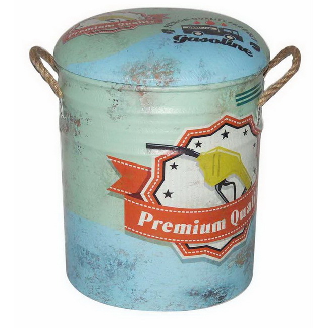 Fashionable Painting Oil Bucket Bar Stool for Storaging Shoes Toys 