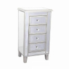 Modern Furniture Narrow Mirrored and MDF Silver Cabinet Storage Chest 