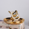  Ceramic Jewelry Ring Holder with Gold Rim with Turtle