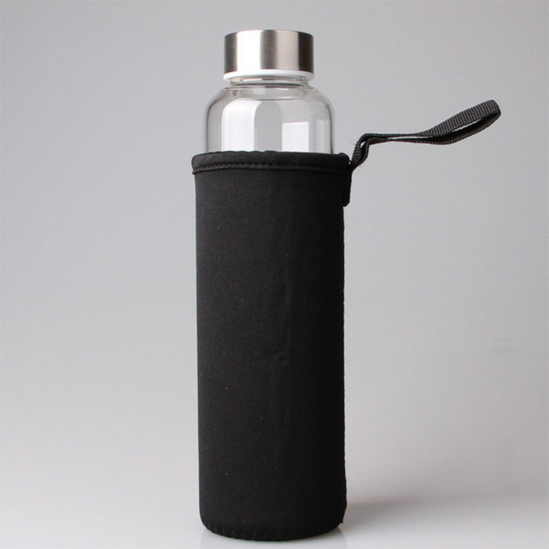 New Arrival Product Wholesale Silicone Sleeves Portable Drinking Glass Water Bottle with Bamboo Lid 
