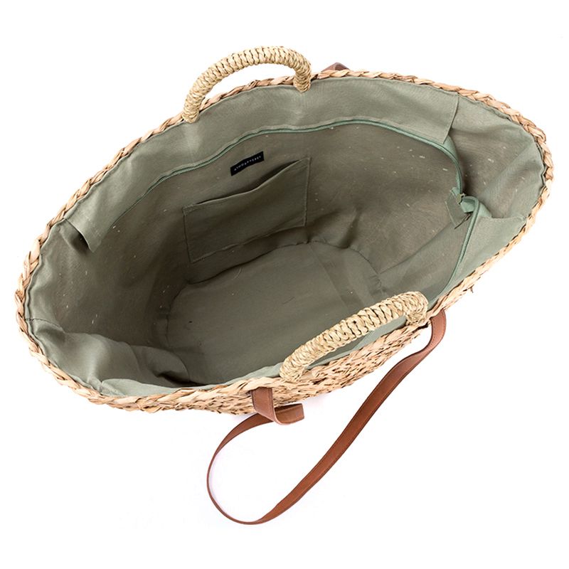 Straw+Polyester Bag Fashion Leisure Straw Bag Quality Craft Paper Holiday Weaving Handbag - Buy ...