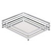 Delicate And Freely Spliced Transparent Grey Rectangular Tray with Metal