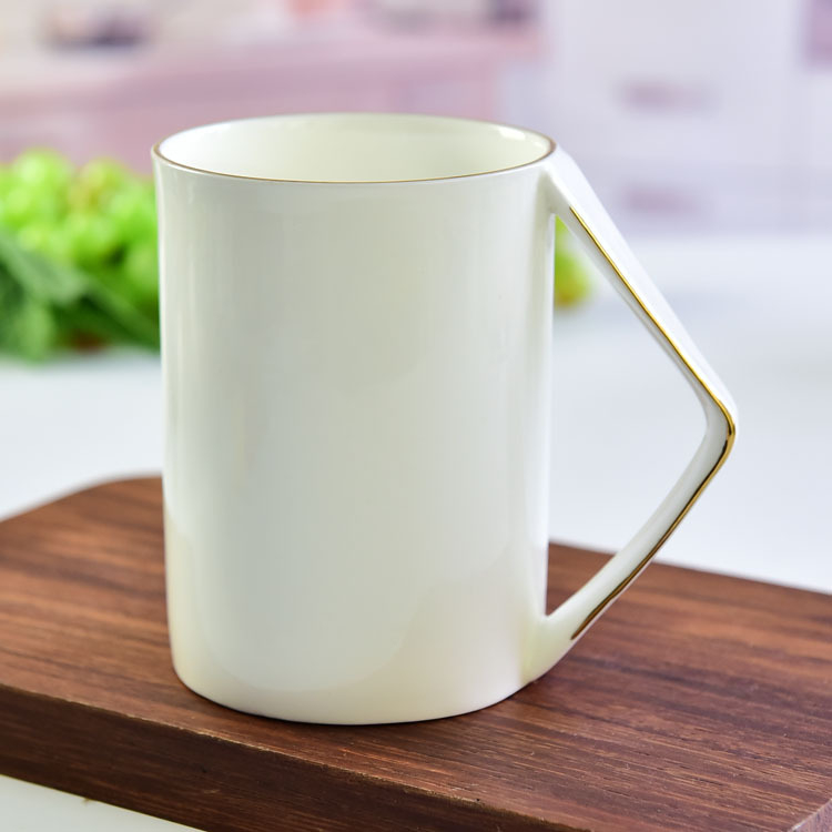 Mark cup custom bone China phnom penh corner cup ceramic activity gift promotion cup plus logo
