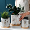 Creative desktop decoration mini white ceramic flower pots