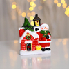 Hot Sale Christmas Ornaments Ceramic Lamp House With LED Light Decoration Gift 