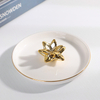 Wholesale Gold Design Ceramic Jewelry Ring Holder Dish