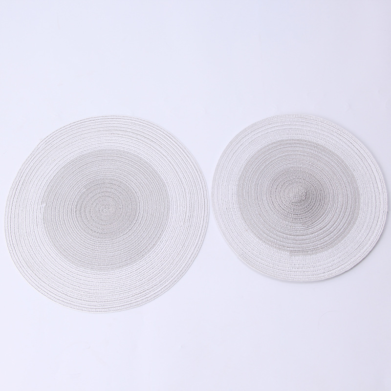 Japanese Style Round Shape Straw Weaving Cup Mat Coaster 