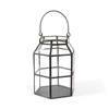Nordic Rectangular Metal + Glass Lantern for Home Outdoor Garden Decor 