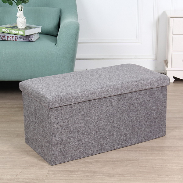 Good Quality PU Leather Storage Foldable Stool Seat Box Cheap Vogue Folding Storage Stool