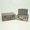 Custom High Quality Faux Leather Decorative Vintage Suitcase Wood Frame Travel Suitcase