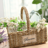 Wholesale Handmade Seagrass Garden Basket Plant Flower Pot with Handle