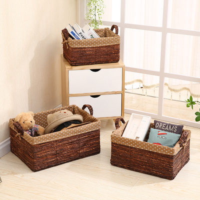 New design multifunction fruit decorative basket PP imitation rattan storage baskets 