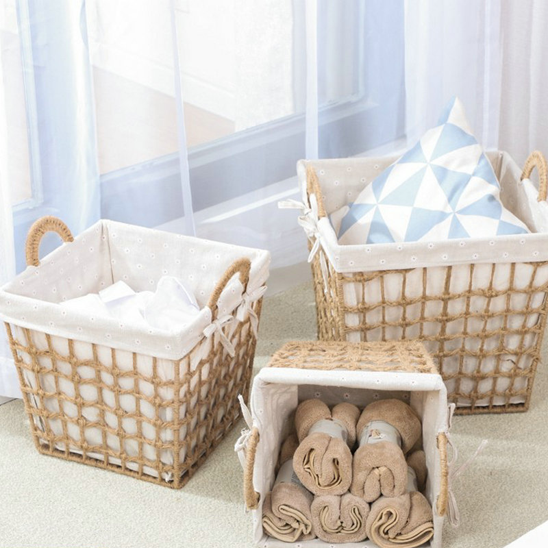 Laundry Clothes Basket/ VietNam Colorful Painted Ecofriendly Seagrass Laundry Basket 