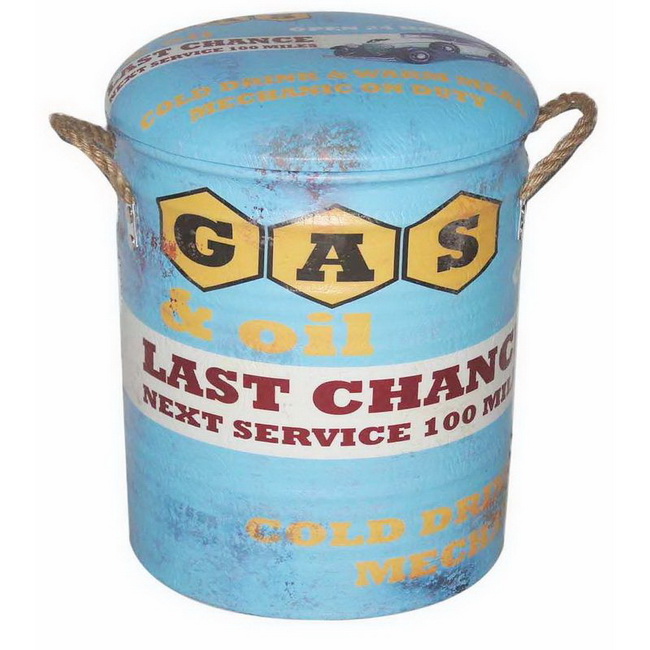 Fashionable Painting Oil Bucket Bar Stool for Storaging Shoes Toys 