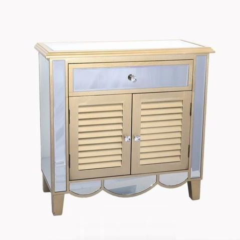 Antique Living Room Golden Mirrored Furniture Mirrored Chest Cabinet Sideboard