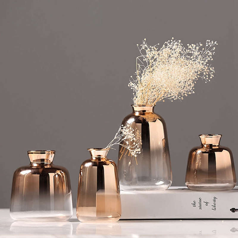 Handmade Flower Glass Vase Clear with Vintage Vases Style 