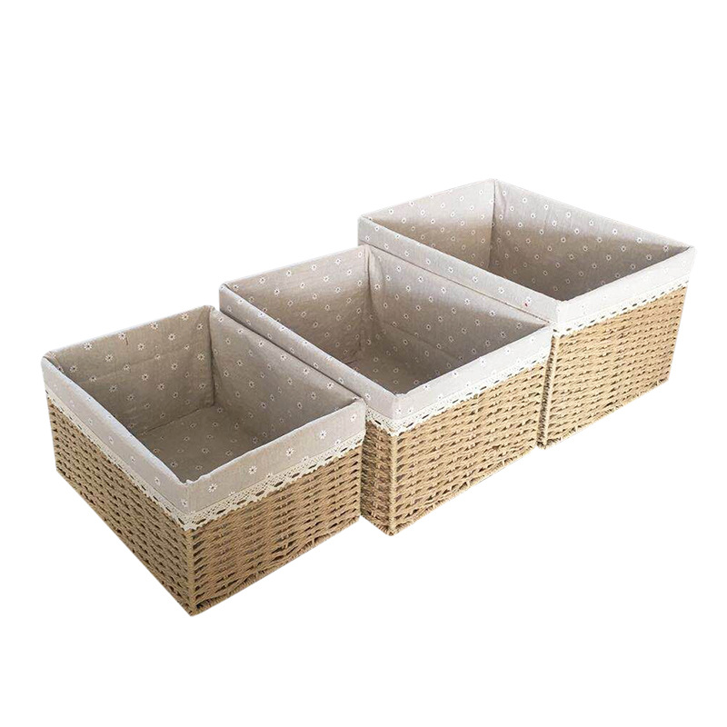High Quality Retro Style Weaving Cotton Rope Basket Large