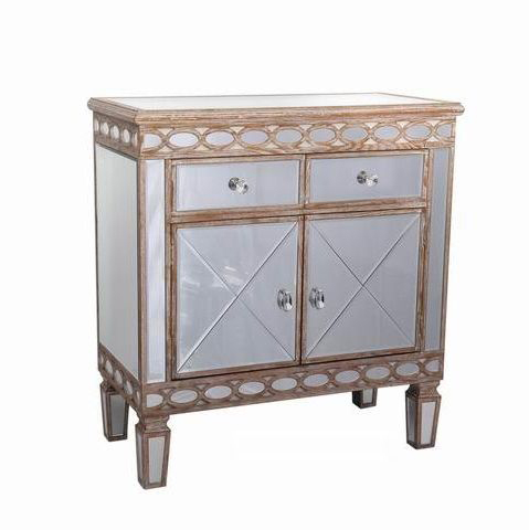 Antique Living Room Golden Mirrored Furniture Mirrored Chest Cabinet Sideboard