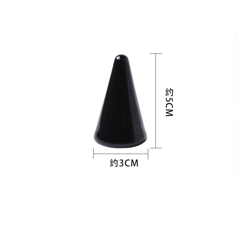 Porcelain cone jewelry ring holder with customized design decal