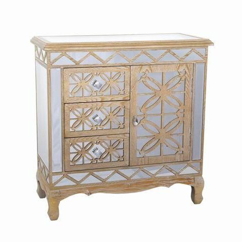 Best Quality Furniture Mirrored Dresser with Crystal Accents 