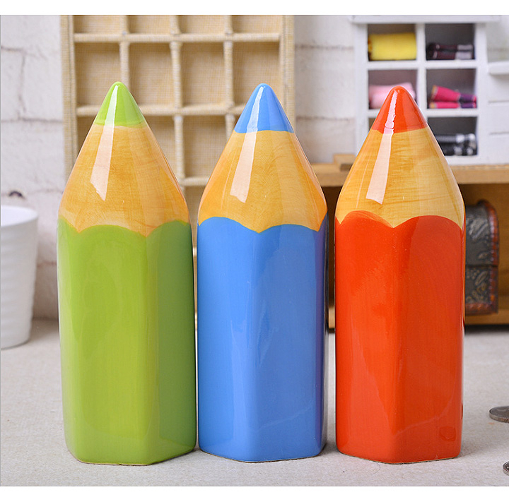 Pencil Design Ceramic Money Saving Box for Kids