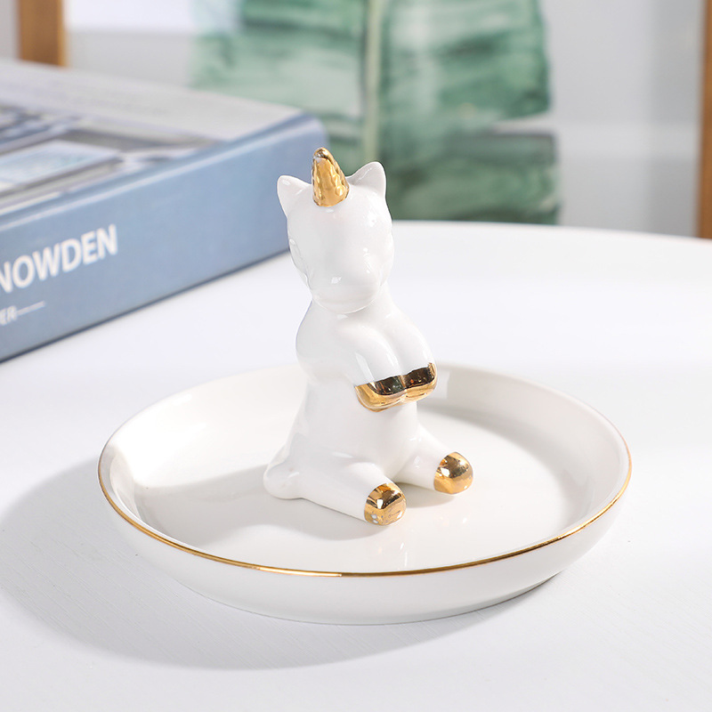 Cute Ring Holder Dish Ceramic Ring Dish Trinket Ring Dish For Gift Trinket Jewelry Tray