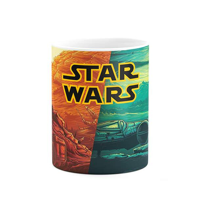 Star Wars Illustration Full Wrap Coffee Tea Mug Gift Printing Sublimation Ceramic Mug
