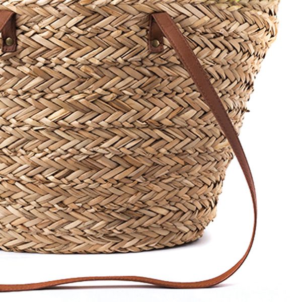 Straw+Polyester Bag Fashion Leisure Straw Bag Quality Craft Paper Holiday Weaving Handbag
