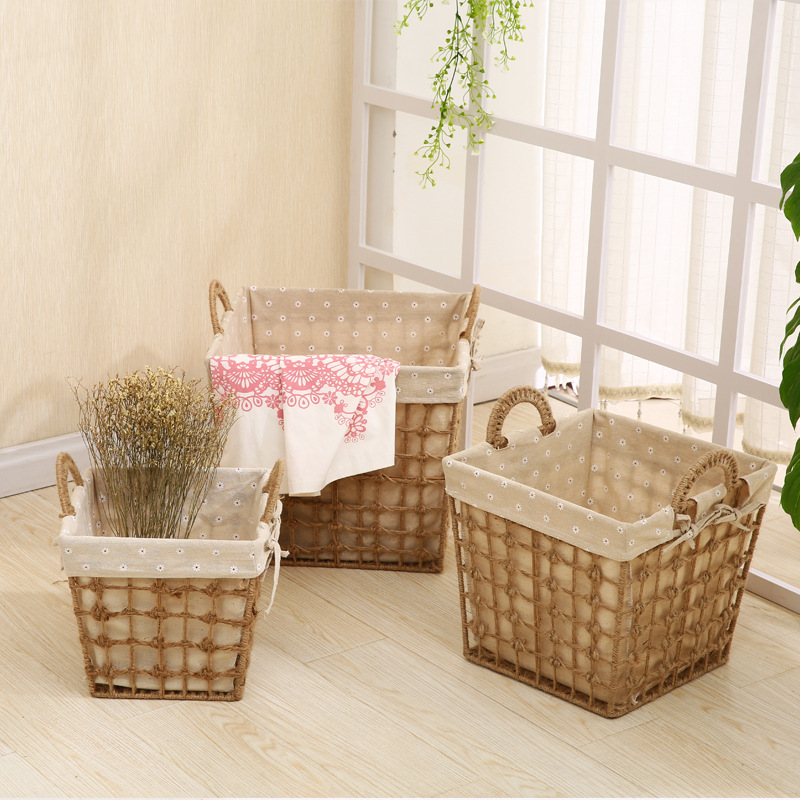 Laundry Clothes Basket/ VietNam Colorful Painted Ecofriendly Seagrass Laundry Basket 