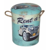 Round Retro Metal Storage Bucket Stool Seat 