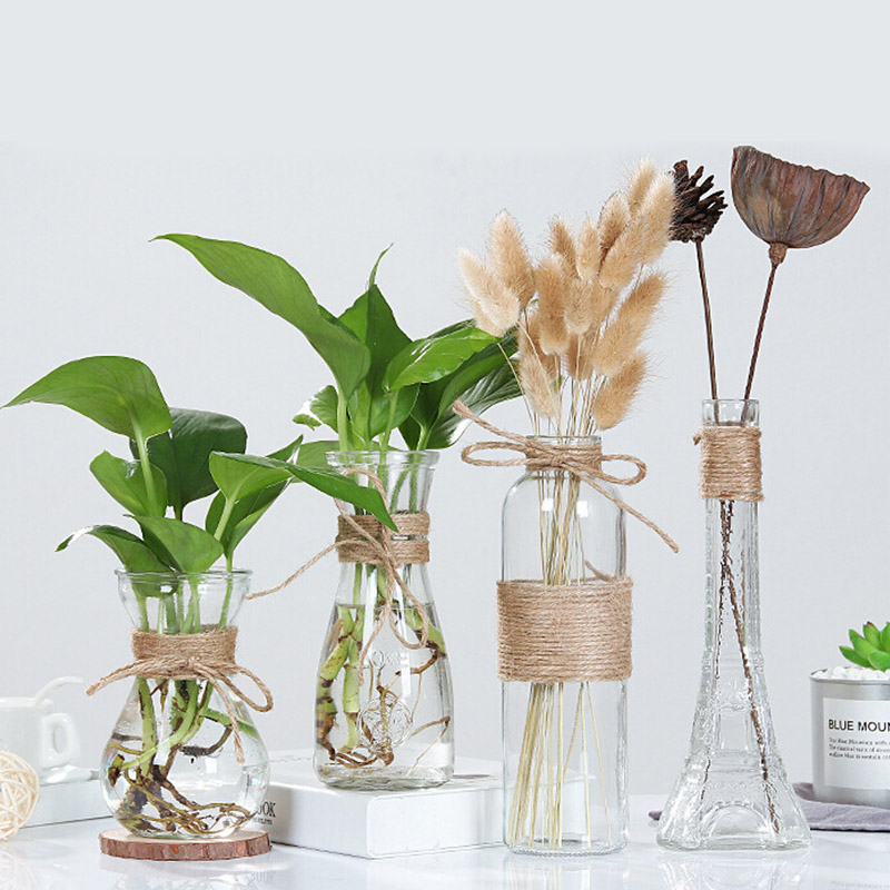 Handblown Elegant Decorative Flower Glass Vase for Wedding 