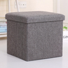 Modern Fabric Square Storage Ottoman Foot Rest Stool Beige Or Customize
