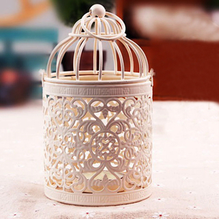 Bird Cage Metal Candle Holder Hollow Out Iron Decorative Centerpiece