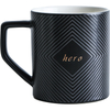 Ceramic Embossed Mug Coffee Mug Water Mug Breakfast Mug Black And White Embossed Mug
