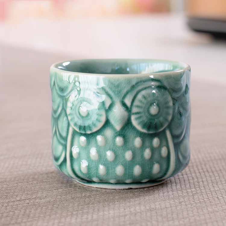 Owl Animal Flower Pot Ceramic Crafts Office Home Furnishings