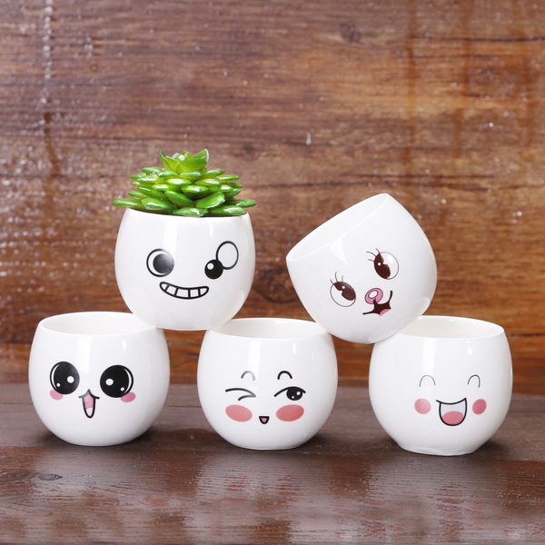 Customized new style home decor cheap colorful modern geometric ceramic flower pot