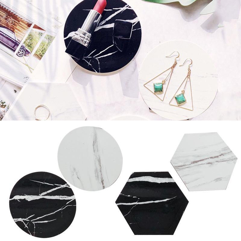 Water Absorbent Round Shape Set of 8 Ceramic Coaster with Cork