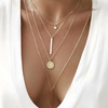 Crystal Pendant Necklace Women Gold Color Beads Moon Star Horn Crescent Choker Necklaces