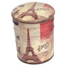 Modern Metal Bucket Base Round Ottoman Stool with Fabric Seat 
