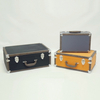 Custom High Quality Faux Leather Decorative Vintage Suitcase Wood Frame Travel Suitcase