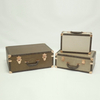 PU Leather Suitcase Wood Frame Old Fashioned Vintage Suitcase 