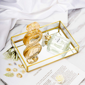 Christmas Gift Luxury Design European Style Galvanized Metal Mirrored Trays