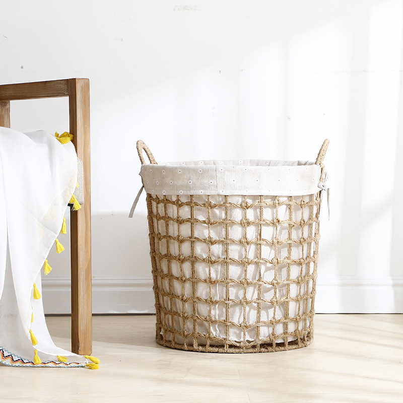 Seagrass Storage Baskets with Insert Handles Ideal for Home And Bathroom Organization
