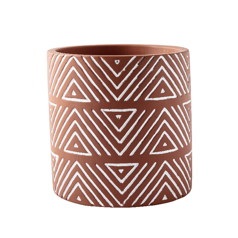 Hot new products straw plaited article handmade barrel Ceramic Indoor Flower pot for home decor